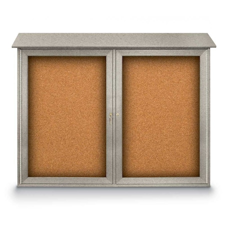 Indoor Enclosed Combo Board,48x36,Satin Frame/White Porc & Black